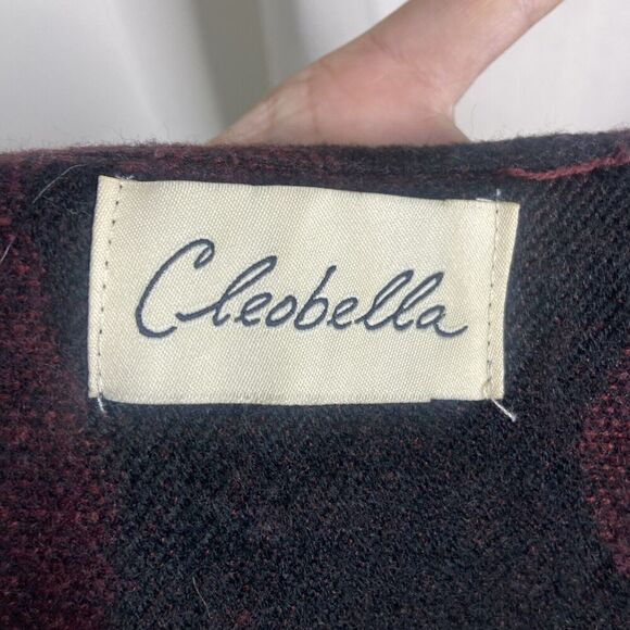 Cleobella Fringe Trim Burgundy Floral Poncho Wrap Cardigan O/S - Picture 14 of 14